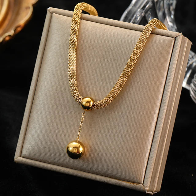 EILIECK 316L Stainless Steel Exaggerated Gold Color Thick Chain Pendant Necklace For Women Fashion Neck Chain Waterproof Jewelry