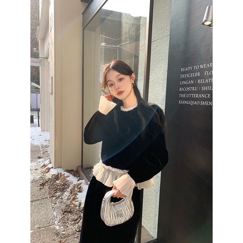 Pearl fleece sweater sweatshirt