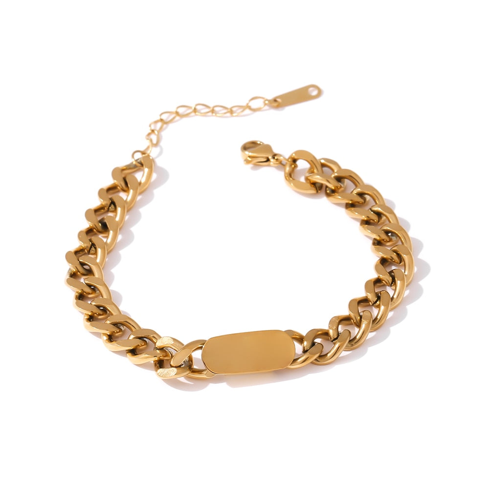 Yhpup Gold Chain Stainless Steel Necklace joyería acero inoxidable mujer Charm Texture Collar Punk Jewelry Gift Waterproof