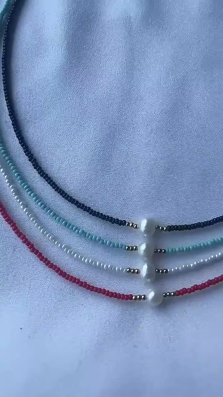 Colorful Rice Pearl Freshwater Pearl Necklace