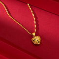 Brass Gold Plated Love Gold Necklace Imitation Gold Necklace Wedding Jewelry With Pendant Set Chain Ethnic Style