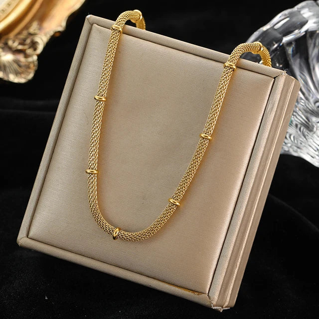 EILIECK 316L Stainless Steel Exaggerated Gold Color Thick Chain Pendant Necklace For Women Fashion Neck Chain Waterproof Jewelry