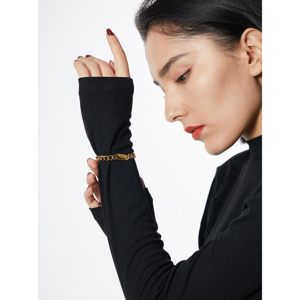 Yhpup Gold Chain Stainless Steel Necklace joyería acero inoxidable mujer Charm Texture Collar Punk Jewelry Gift Waterproof