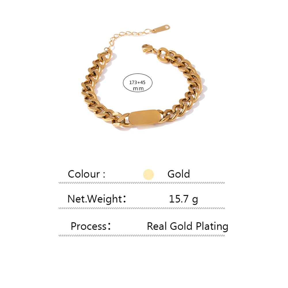 Yhpup Gold Chain Stainless Steel Necklace joyería acero inoxidable mujer Charm Texture Collar Punk Jewelry Gift Waterproof