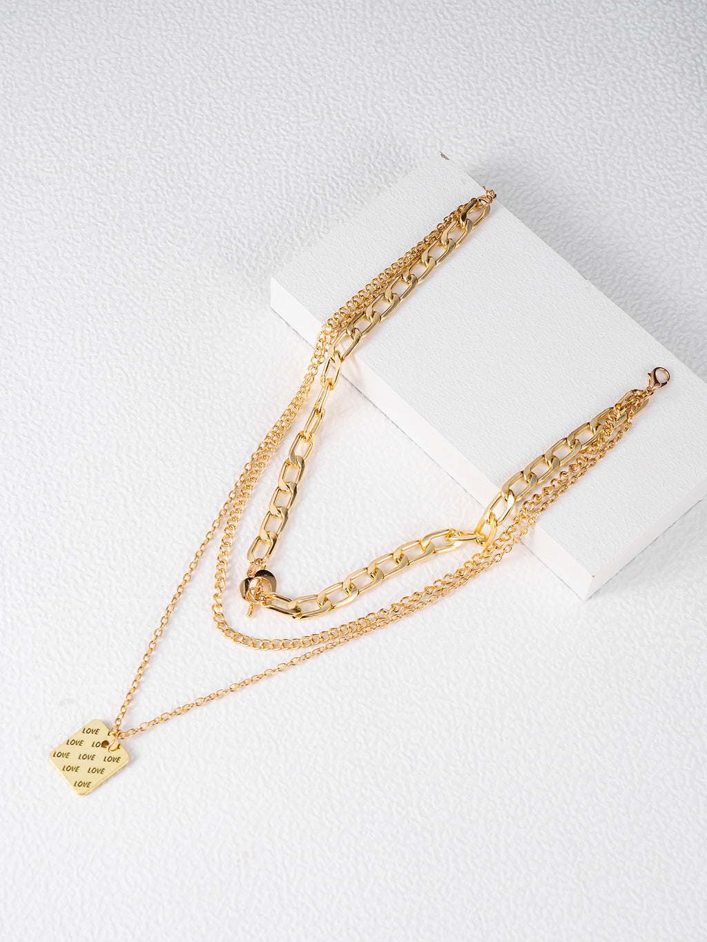 Personalized Multi Layer Trend Necklace Love Letter Pendant Chain Necklace Layered Necklace