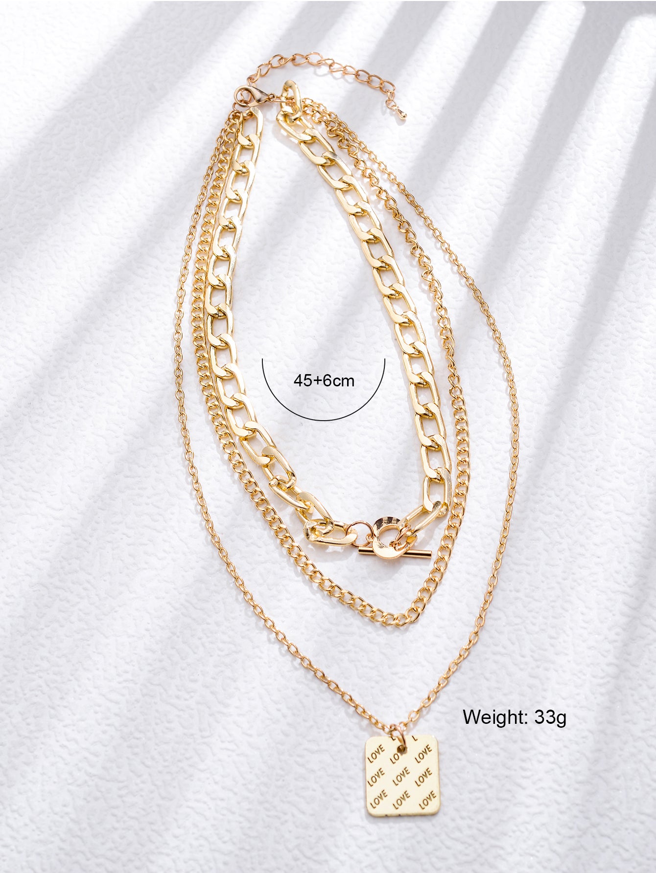 Personalized Multi Layer Trend Necklace Love Letter Pendant Chain Necklace Layered Necklace