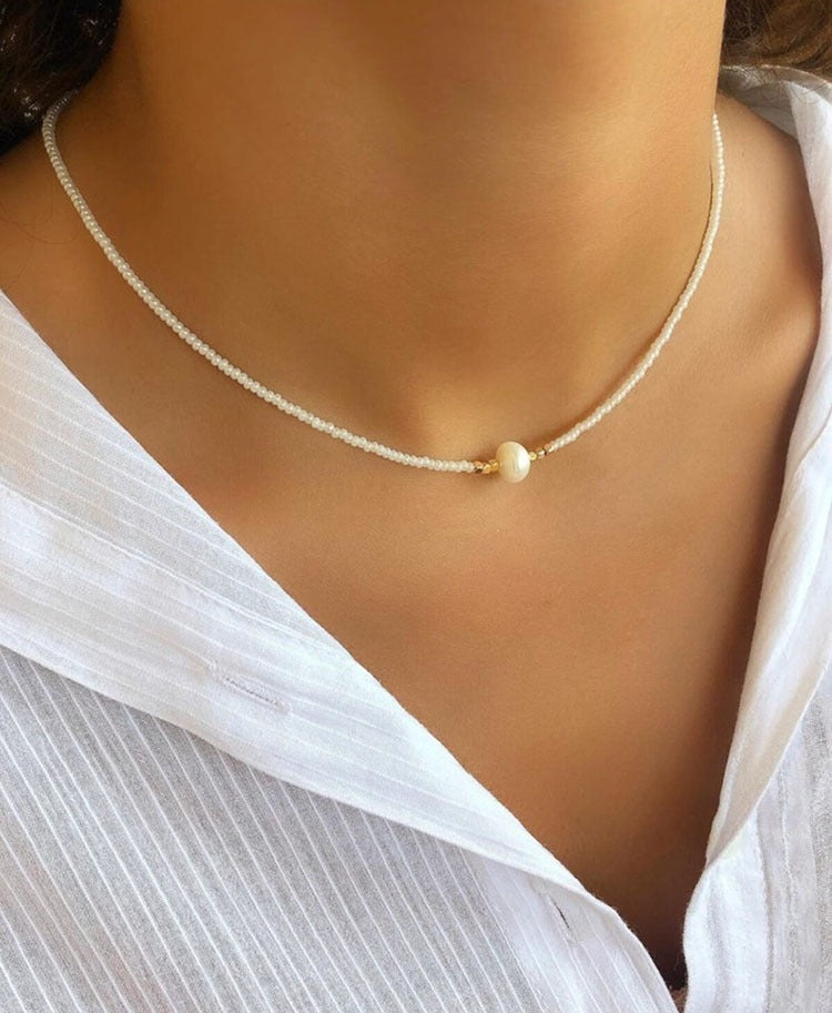 Colorful Rice Pearl Freshwater Pearl Necklace
