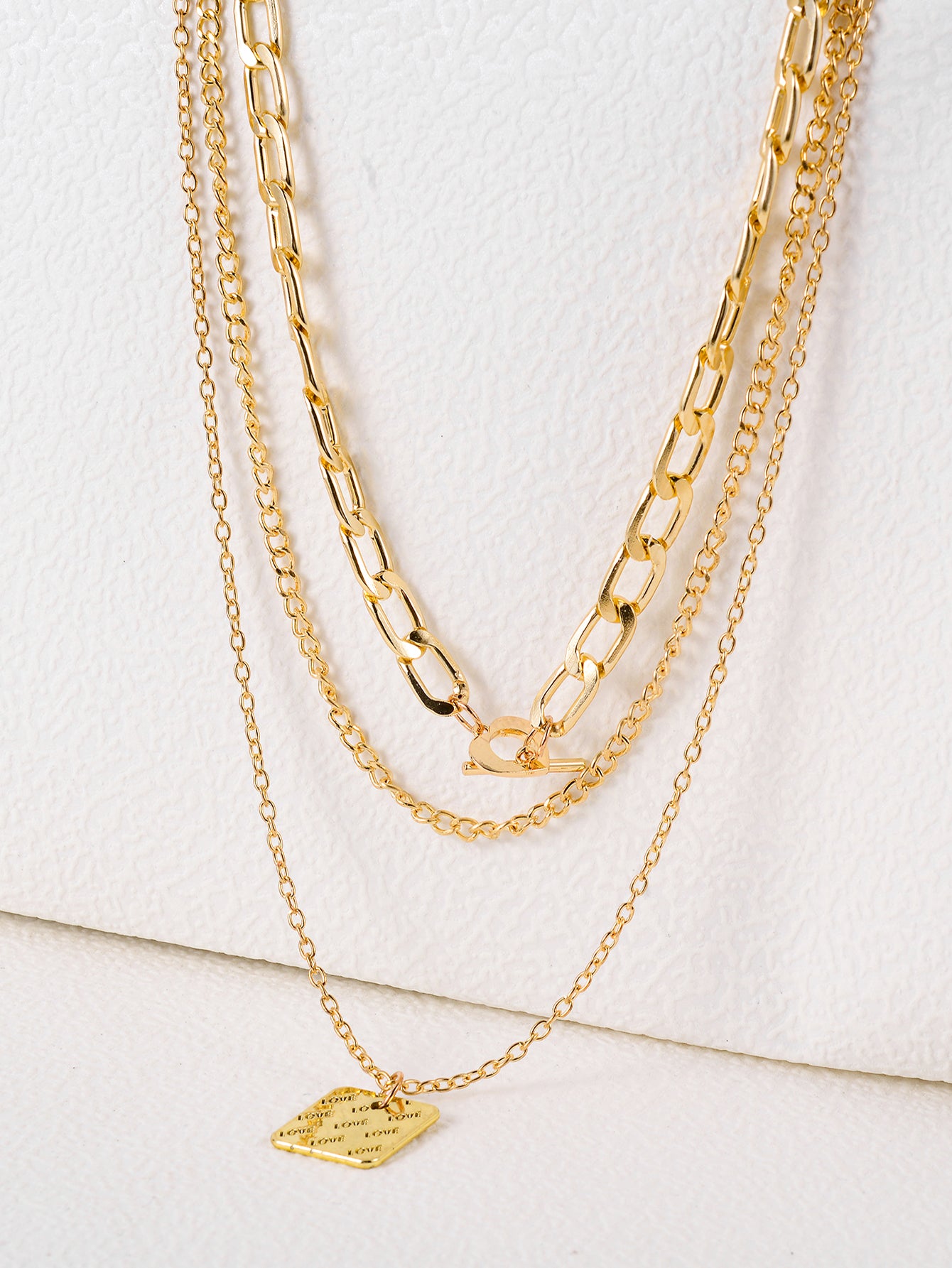 Personalized Multi Layer Trend Necklace Love Letter Pendant Chain Necklace Layered Necklace